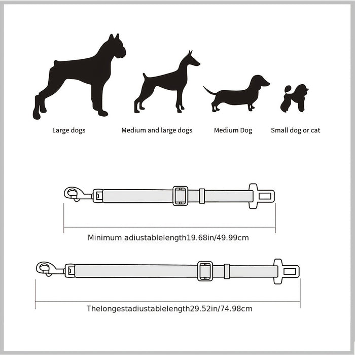 1pc Adjustable Car Seatbelt Harness for Pets, Dog & Cat Safety Seat Belt Lead