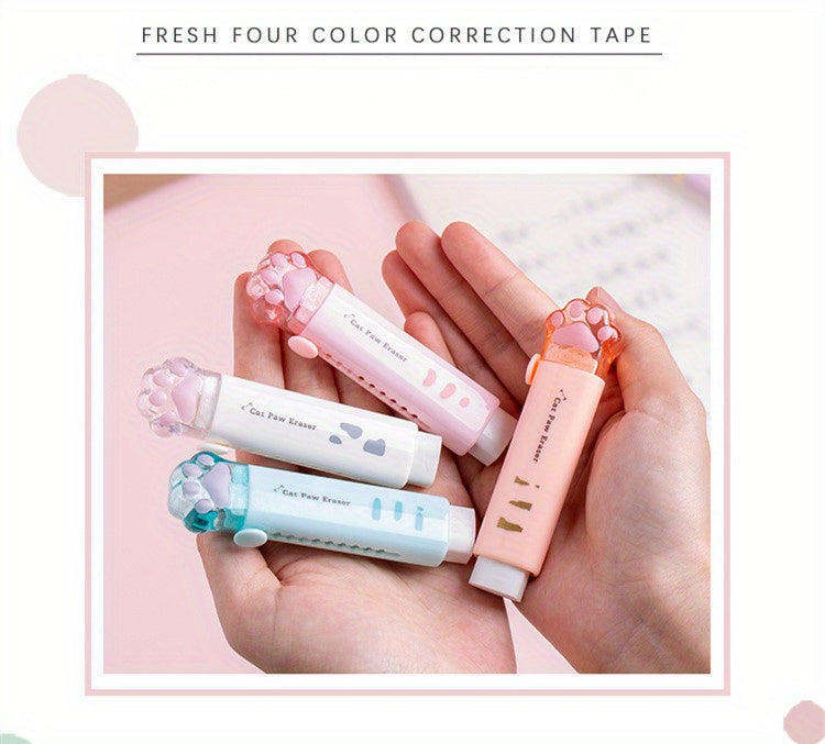 Push-pull Cat paw cute eraser girl pencil eraser student rubber Cartoon pen eraser school supplies prizes Office eraser