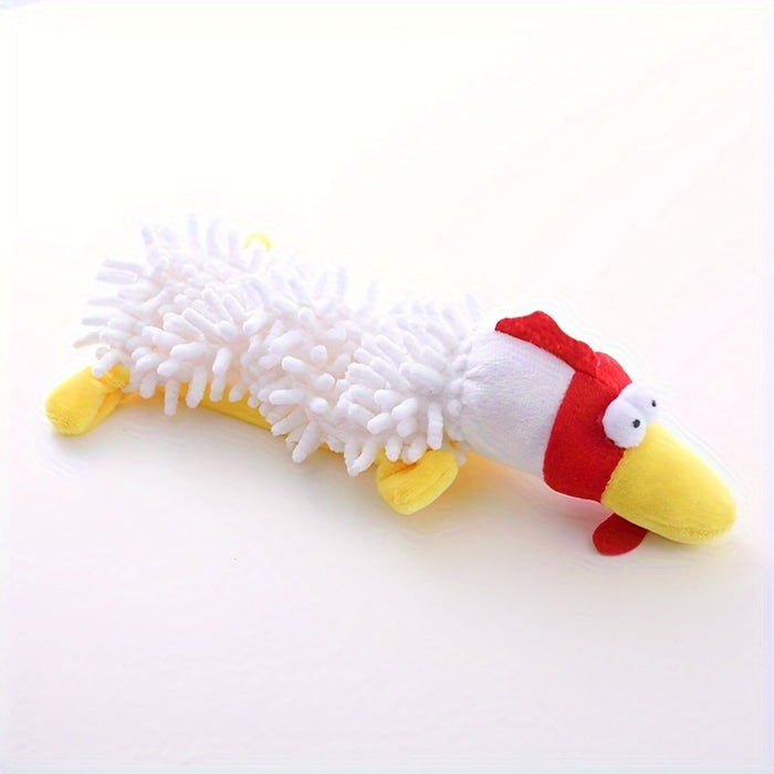 Interactive Plush Dog Toy with Squeaker for Chew & Molar Training - Promotes Playtime & Dental Health