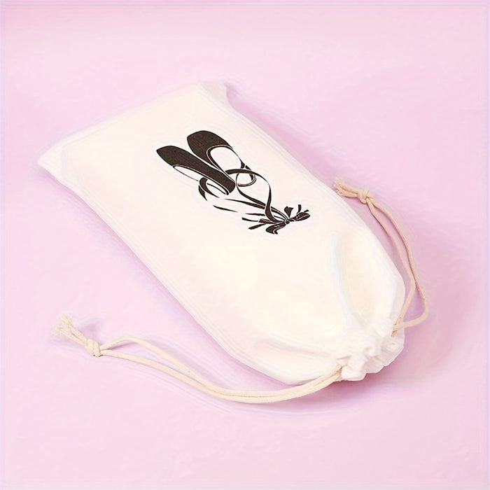 1pc Professional Ballet Shoe Pouch, Dance Drawstring Bag for Latin Dance Shoes Storage