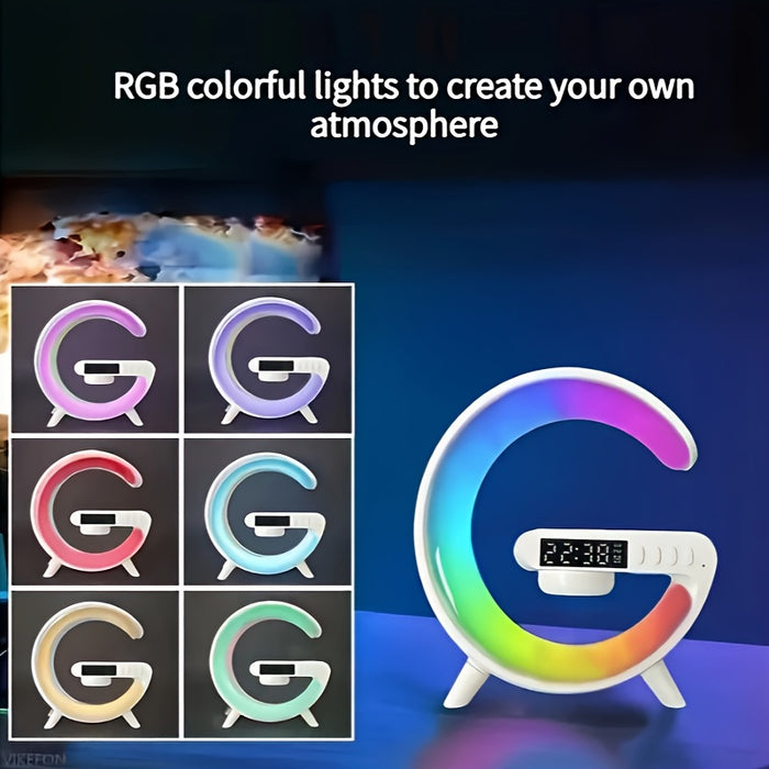 Smart Wireless Speaker with Phone Charger, Dimmable Alarm Clock, Sunrise Simulation, Sound Machine with Night Light