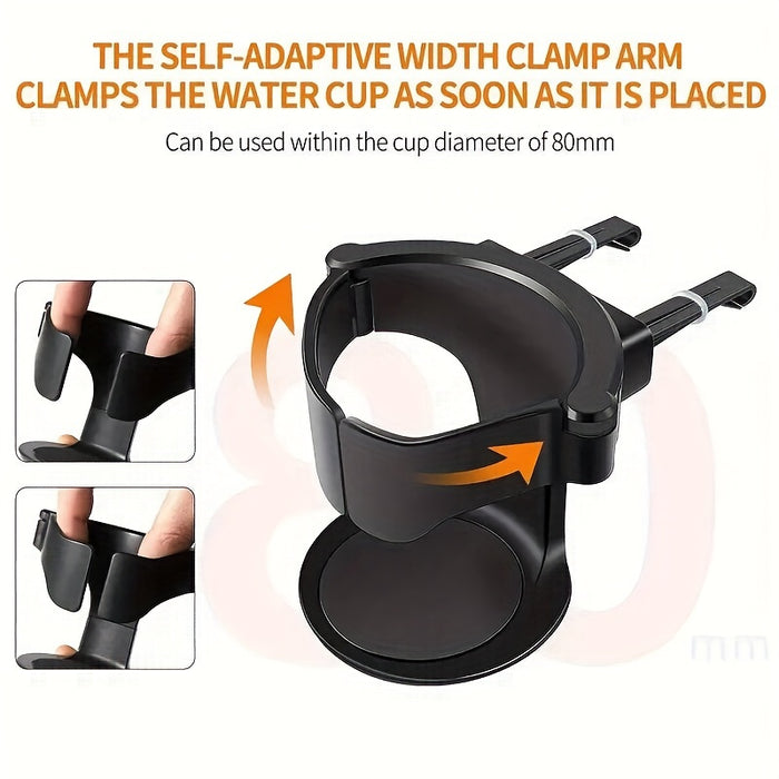 1pc Adjustable PVC Car Cup Holder - Fit, Secure Grip with Sponge Pad Base, Ideal for Water Bottles & Cans, Easy Installation