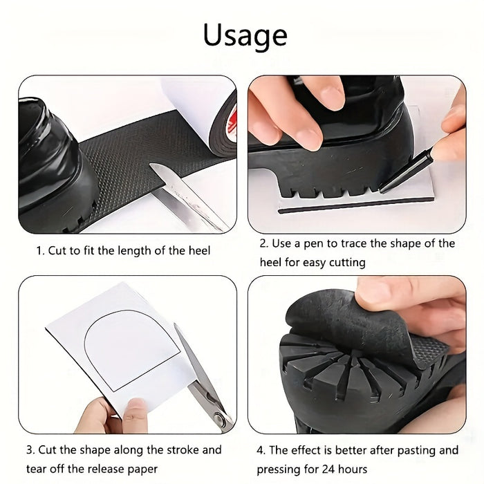 1roll Wear-Resistant Noise-Reduction Shoe Pads for Heels, Sneakers, and Sandals - Self-Adhesive Sole Patches for Shoe Repair and Protection