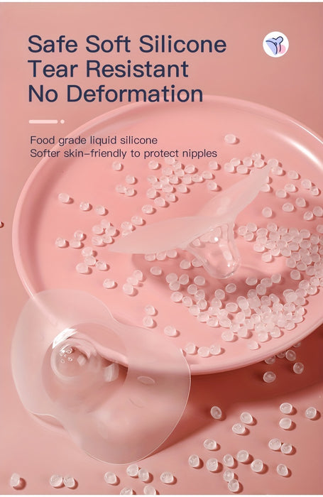 2pcs Breastfeeding Nipple Shields - Butterfly Shaped Silicone Nipple Protectors, Soft Nipple Covers - For Nursing Mothers -  Suitable for Sore or Flat Nipples -  Perfect Gift for New Moms