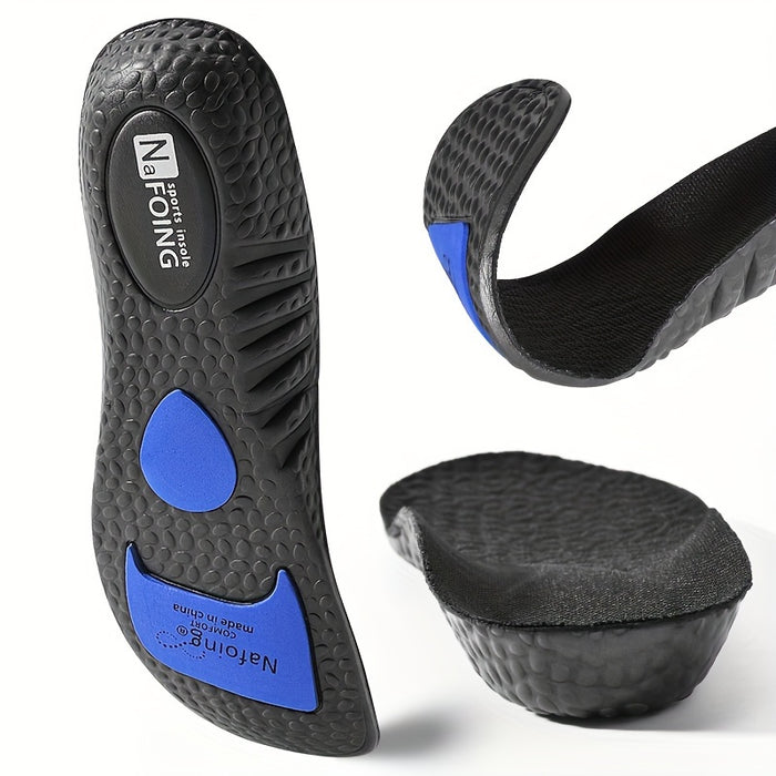 1 Pair COSYLEE High-Elasticity Arch Support Insoles for Running Shoes - Durable EVA Material, Black with Blue Accents, Textured Comfort Design, Ideal for Sports & Casual Footwear, Shoe Accessories