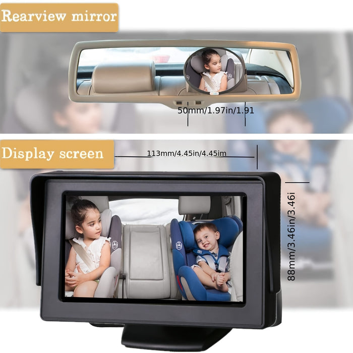Baby Car Mirror, View Infant In Rear Facing Seat With Wide Crystal Clear View, Camera Aimed At Baby-Easily To Observe The Baby'S Every Move