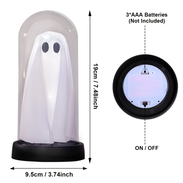 [Halloween Decor] Bamda 1pc Halloween Decorations, Cute Light Up Plastic Cloche | Halloween Indoor Night Light for Home Kitchen Mantel Tabletop Party Decor and Holiday Decor