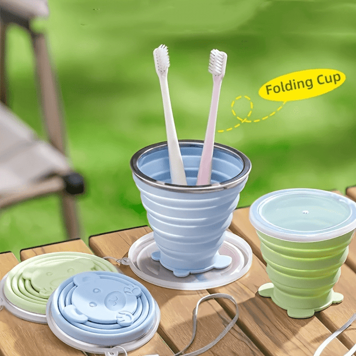 1pc 180/270/320ml Portable Folding Water Cup,  Silicone Food-Grade, Camping, Travel, Outdoor, for Brushing Teeth