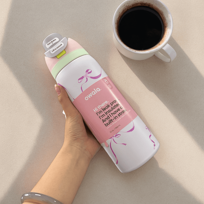 Owala freesip 32oz Stainless Steel Vacuum Insulated Tumbler with Straw Lid & Handle - Double-Wall Thermal Cup, Leakproo Travel, Office Reusable Insulated Bottle for Hot/Cold Drinks, Gym, Travel, Office Available in multiple c