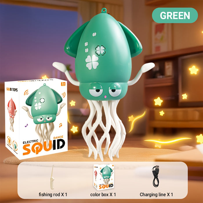 LED Light-Up Dancing Octopus Toy, Automatic Jumping Squid – Fun Indoor Entertainment Gift for Kids' Day, Christmas, Easter & Halloween Decorations, Classroom Rewards, Relaxing and Leisure Essential, USB Rechargeable with Li