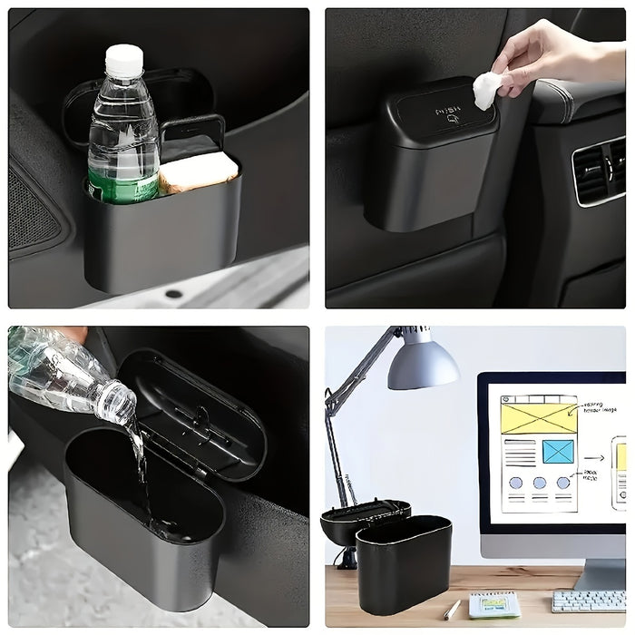 Car Door Hanging Trash Can with Lid Includes 1 Roll of Garbage Bags