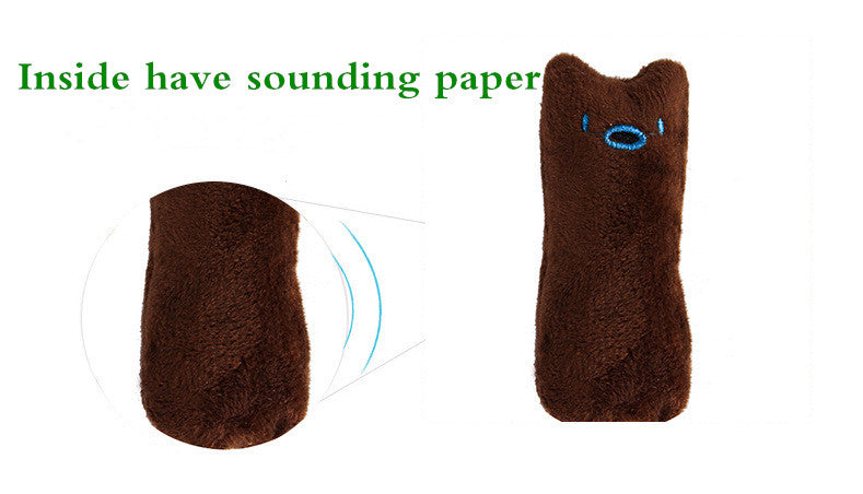 1pc Cat Design Cat Teaser Toy Containing Squeaky Plush Pillow Toy Interactive Pet Supply