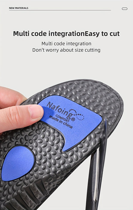 1 Pair COSYLEE High-Elasticity Arch Support Insoles for Running Shoes - Durable EVA Material, Black with Blue Accents, Textured Comfort Design, Ideal for Sports & Casual Footwear, Shoe Accessories