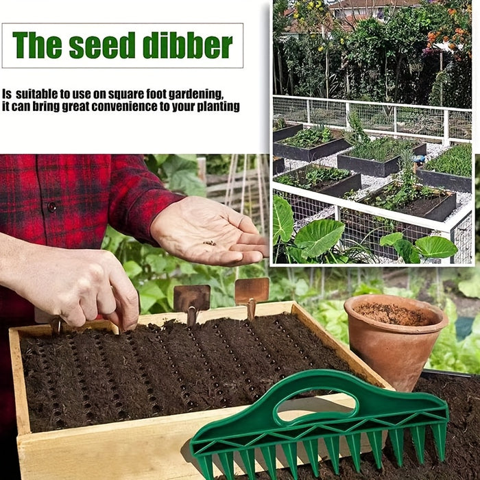 1pc Durable Green Plastic Handheld Garden Seeder Tool, 12-Hole Quick Seed Dispenser, Waterproof Planting Booster for Efficient Gardening - Ideal for Flower Beds & Vegetable Gardens, Gardening Tools