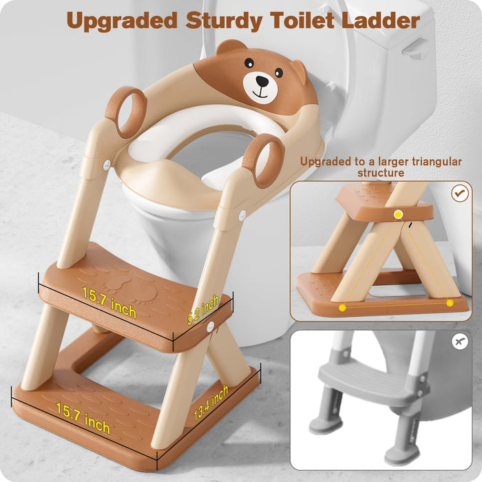 Potty Training Seat, Upgrade Toddler Toilet Seat, 2 In 1 Potty Training Toilet, Splash Guard No-Slip Pad Step Stool