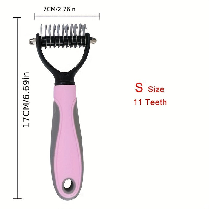 Double-Sided Pet Fur Knot Remover Comb for Dogs and Cats: Effective Shedding Tool for Removing Pet Hair