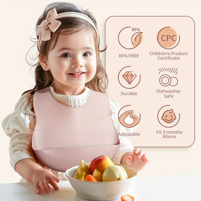 6pcs/3pcs/2pcs Combination Silicone Youngsters Bibs, BPA Free, Waterproof and Soft, Adjustable, Easy to Fold and Clean Youngsters Feeding Bibs, Suitable for Home Feeding