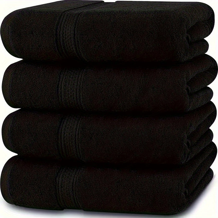4-Pack Luxurious Cotton Hand Towels - Woven Face Towels, Highly Absorbent, Soft & Skin-Friendly for Home, Hotel, Spa