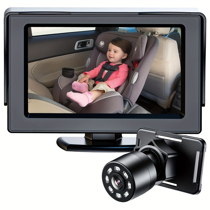 Baby Car Mirror, View Infant In Rear Facing Seat With Wide Crystal Clear View, Camera Aimed At Baby-Easily To Observe The Baby'S Every Move