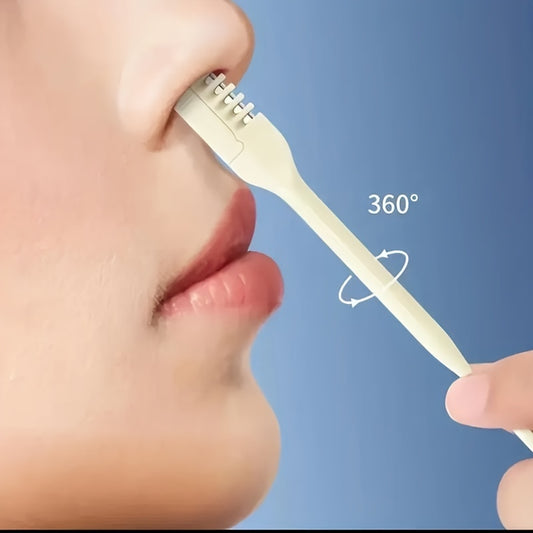 [Gentle Nose Trimmer] 1/3/6pcs Gentle and Painless Nose Hair Trimmer Set - Portable Manual 360° Rotating Dual Head, Skin-Safe Facial Hair Removal Tool for Men and Women