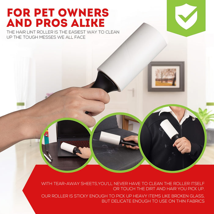 Value Pack of 100/300/400/600 Sheets of Pet Hair Removal Rollers, Including Refillable Sticky Rollers, Designed for Removing Pet Fur. Portable Lint Removers Suitable for Furniture, Carpets, Clothing, And Christmas Party Suppl