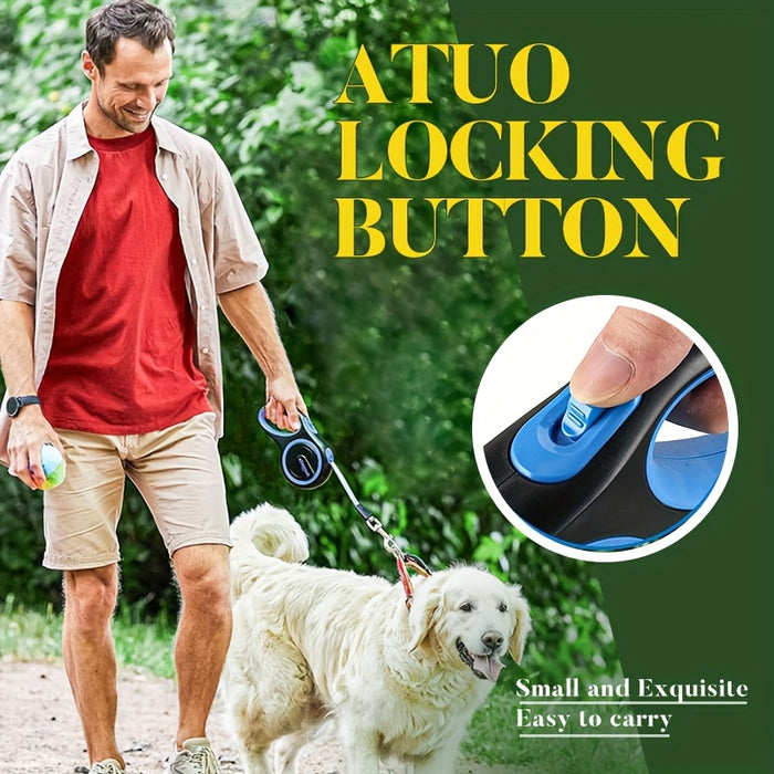26ft Retractable Dog Leash For Dogs Up To 110lbswith  Anti-Slip Rubber Handle, One-Button Brake