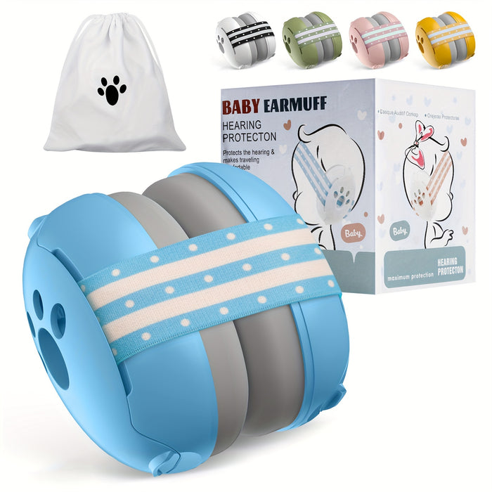 Babybond Earmuffs for 0-3 Years - Phthalate-Free Plastic Hearing Protection, Noise Cancelling Headphones for, Ideal for Halloween and Christmas Gifts, Adjustable Headband - White