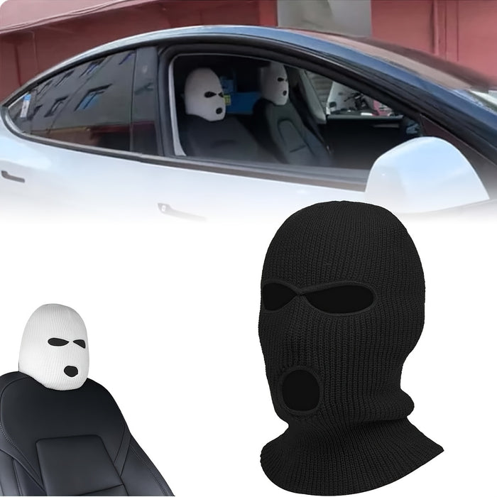 Funny Spoof Car Seat Headgear - Elastic Universal Headrest Covers for Car, Van, Truck, SUV, RV, Sedan - Halloween Interior Seat Decoration - 1pc