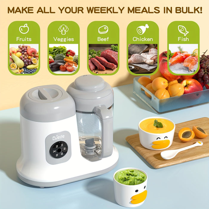 Youngsters Food Maker - Auto Cooking, One Button Control | Processor Steamer Puree Blender for Healthy Homemade Food, White