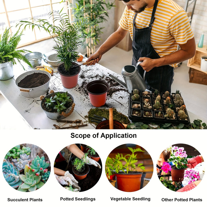 50pcs, Plastic Planter Pots For Indoor And Outdoor Plants, Lightweight Plastic Plant Pots For Seed Starting And Cultivation | Durable, Affordable, Ideal For Seed Germination And Flower Cultivation | Versatile Sizes | Extra La