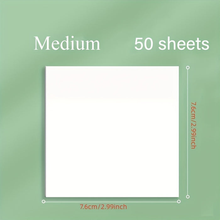 1pc 50 sheets 50-Sheet Transparent Sticky Notes: Waterproof Self-Adhesive Translucent Notes for Books, Journals, and Office Use