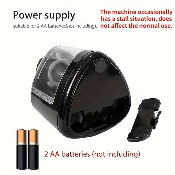 Sleek Black Electric Pencil Sharpener with Auto-Stop Feature - Durable PP Construction, Fast & Efficient Lead Sharpening for Office Use, Perfect for Winter, New Year