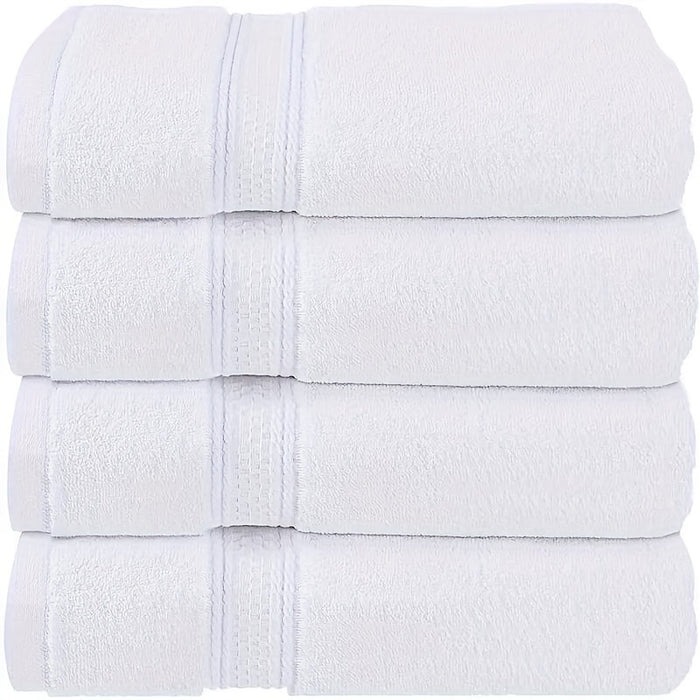 4-Pack Luxurious Cotton Hand Towels - Woven Face Towels, Highly Absorbent, Soft & Skin-Friendly for Home, Hotel, Spa