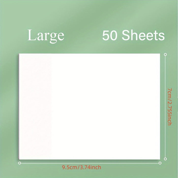 1pc 50 sheets 50-Sheet Transparent Sticky Notes: Waterproof Self-Adhesive Translucent Notes for Books, Journals, and Office Use