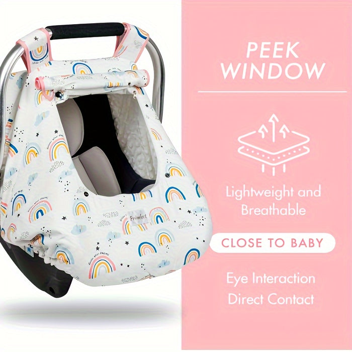 Car Seat Cover Baby, Minky Baby Car Seat Cover, 3 In 1 Carseat Sover For Winter, Winter Carseat Cover For Baby With Storage Bag