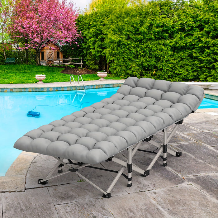 Folding Camping Cot With Mattress, Sleeping Cots For Adults - Heavy Duty Grey - Portable & Durable - Perfect for Camping, Hiking & Backpacking - Ideal Gift for Outdoor Enthusiasts