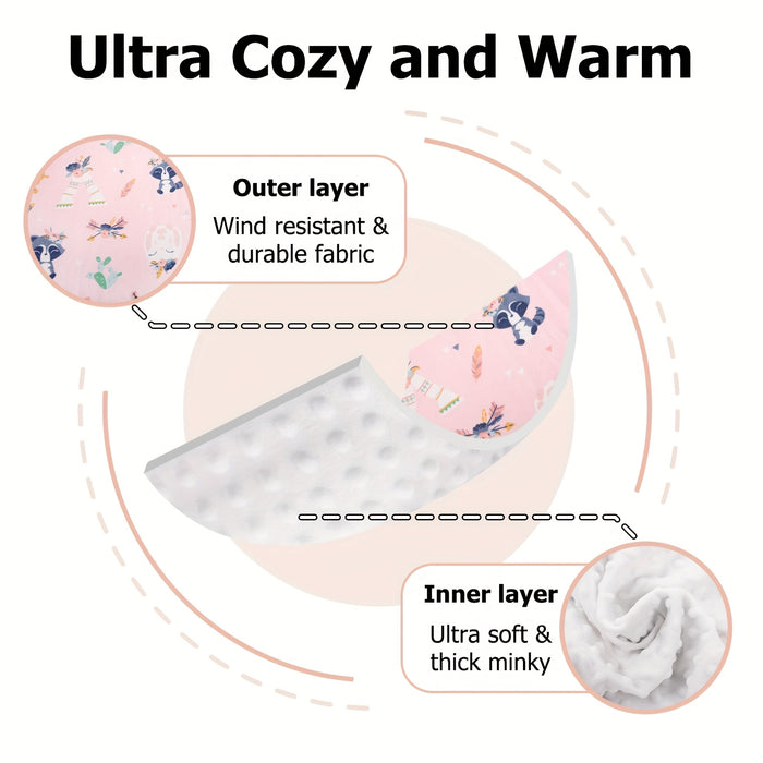 1pc Beavtaens 3-in-1 Baby Car Seat Cover, Ultra Cozy Minky Carseat Cover with Storage Bag, Machine Washable, Zipper Closure, Polyester Fiber Material for Winter Protection