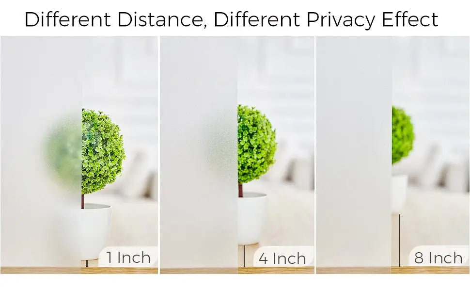 Window Film Frosted Glass Window Privacy Film No Glue Bathroom Window Privacy Film Static Cling Non-Adhesive Sun Blocking Heat