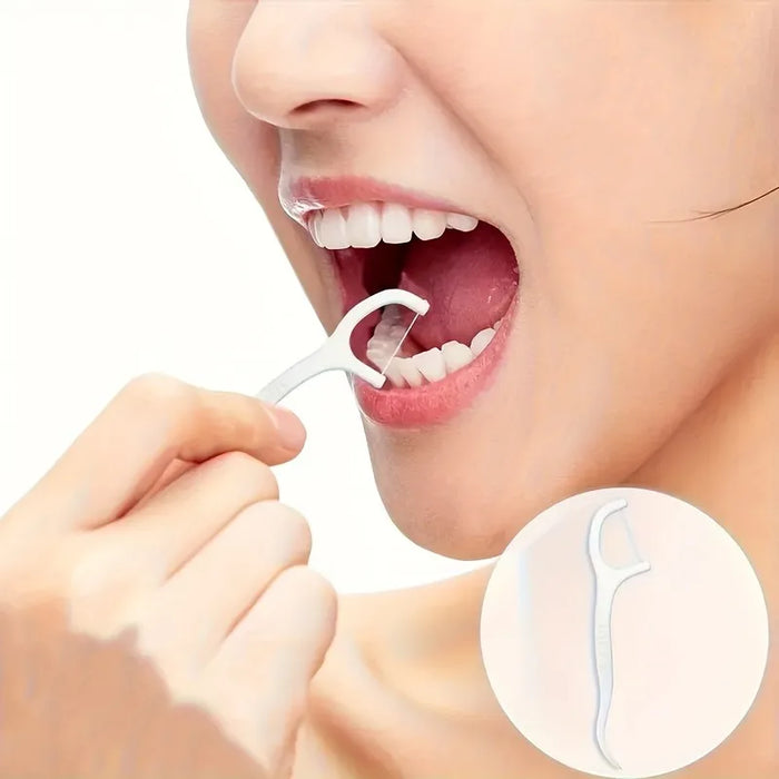 50/100PCS Portable Disposable Dental Floss Picks Deep Clean Interdental Sticks Daily Oral Care Travel Teeth Cleaning Tool Set