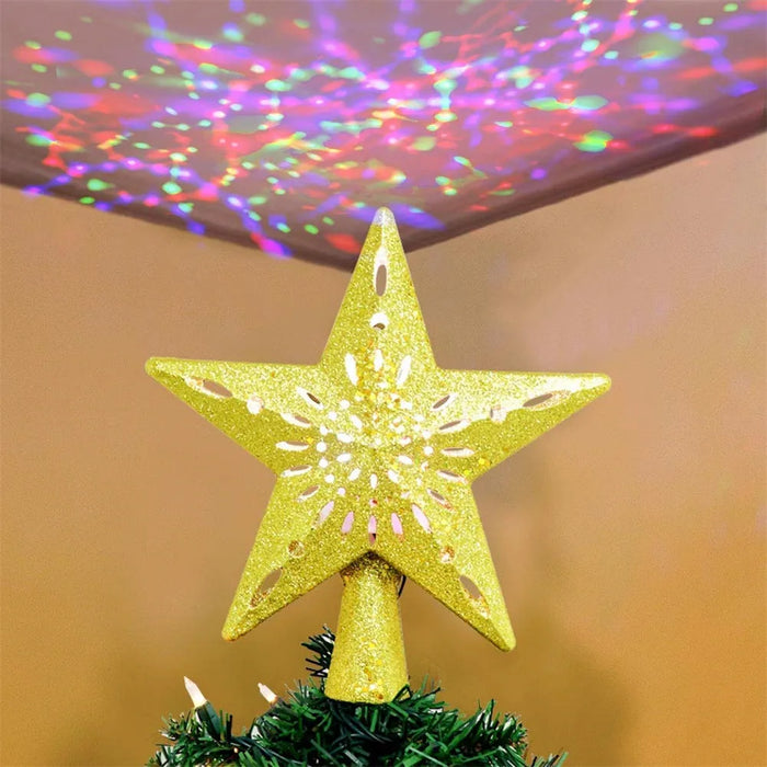 LED Snowflake Projector Lamp Rotating Night Lamp Dynamic Snowstorm Effect Light For Christmas Tree Toppers Indoor Bedroom Decor