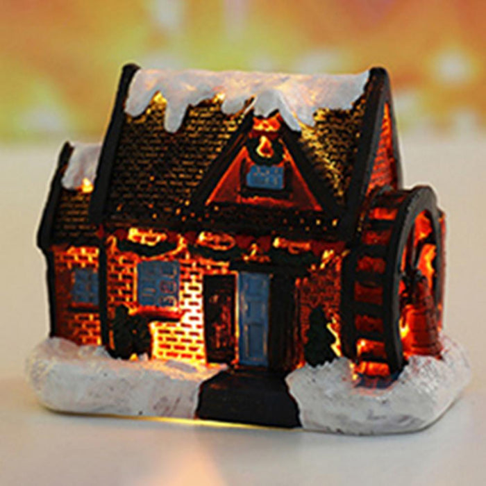 Christmas Scene Village Houses Town Decoration With Warm White Led Light