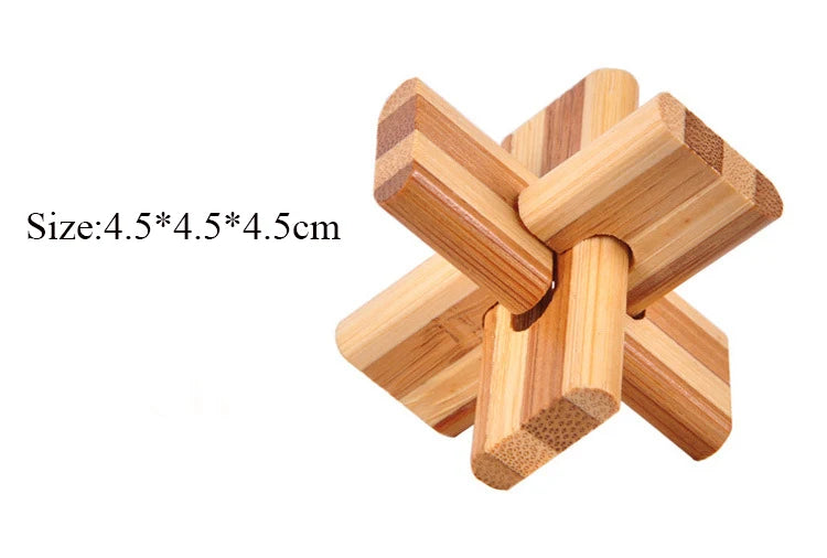Small Lu Ban Lock IQ Brain Teaser Educational Toy for Kids Children Wooden Kong Ming Unlock Toys Adult Montessori 3D Puzzle Game