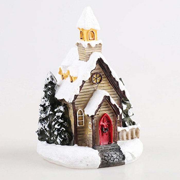 Christmas Scene Village Houses Town Decoration With Warm White Led Light