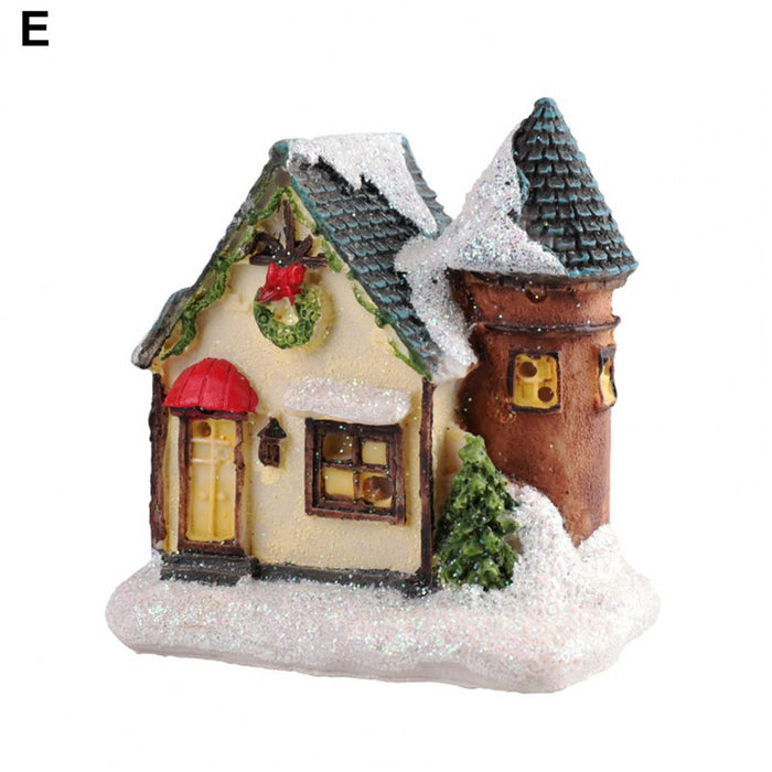 Christmas Scene Village Houses Town Decoration With Warm White Led Light