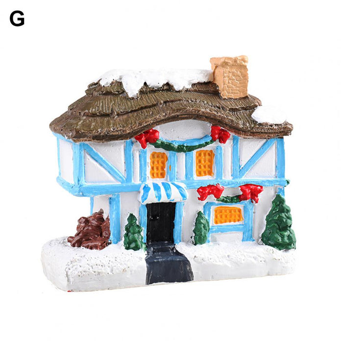 Christmas Scene Village Houses Town Decoration With Warm White Led Light