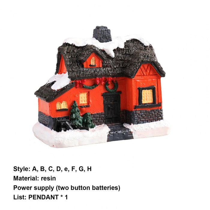 Christmas Scene Village Houses Town Decoration With Warm White Led Light