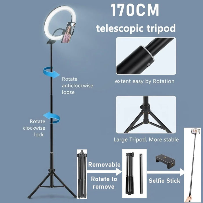 12 Inch Dimmable RGB LED Selfie Ring Fill Light 33CM Photo Ring Lamp