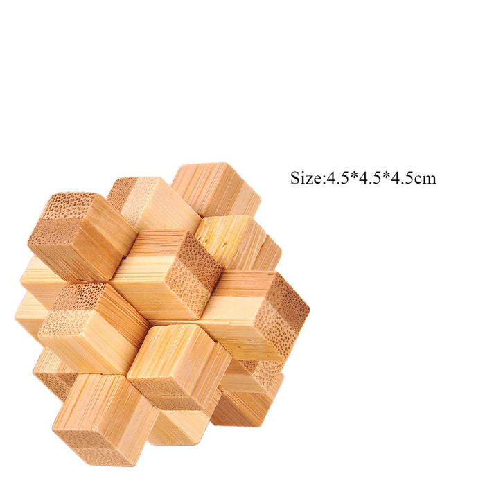 Small Lu Ban Lock IQ Brain Teaser Educational Toy for Kids Children Wooden Kong Ming Unlock Toys Adult Montessori 3D Puzzle Game