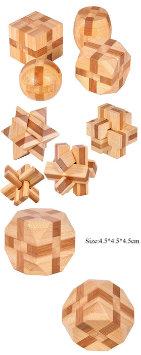 Small Lu Ban Lock IQ Brain Teaser Educational Toy for Kids Children Wooden Kong Ming Unlock Toys Adult Montessori 3D Puzzle Game
