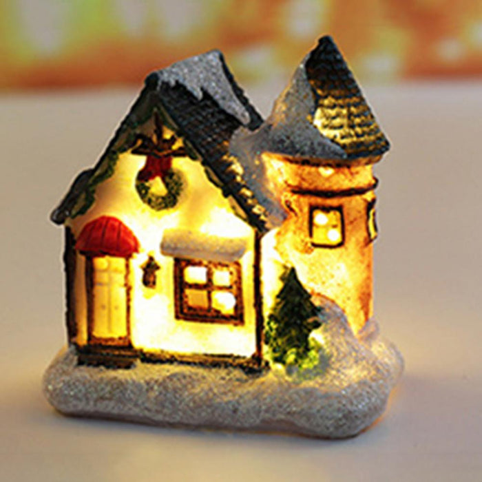 Christmas Scene Village Houses Town Decoration With Warm White Led Light